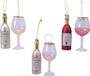 Decoris Kersthangerset Wijnfles glas kadoset