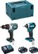 MAKITA Set MK227RTJ (DHP481 + DTD154 + 2 x 5,0 Ah accu's + DC18RC lader + MAKPAC 3 opbergkoffer)
