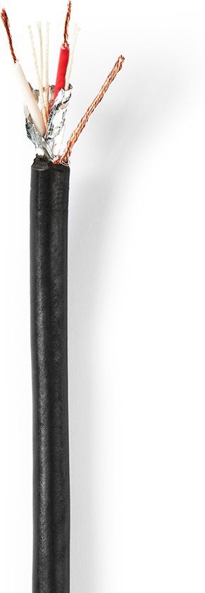 Nedis Microfoonkabel 2x 0,25 mm2 100 m Op Rol Zwart
