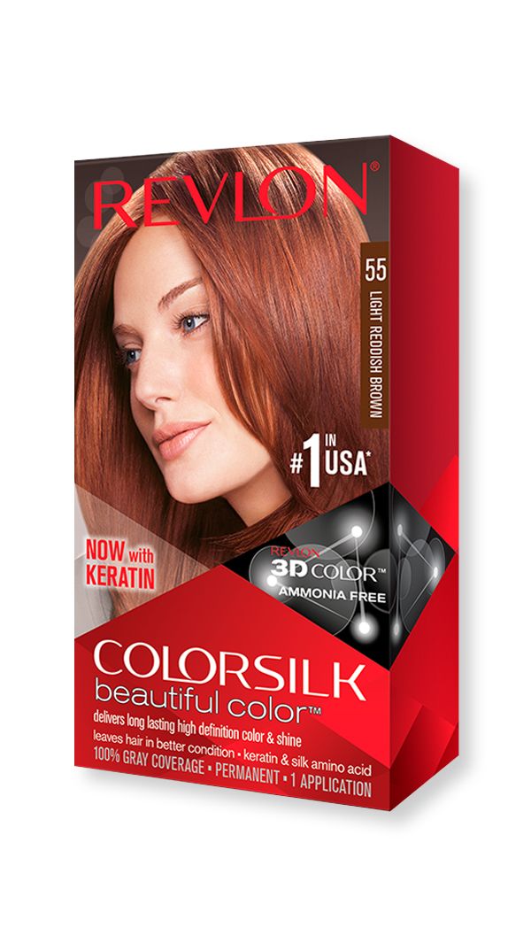 Revlon ColorSilk Beautiful Color 55 Light Reddish Brown Hair Dye