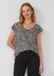 s.Oliver T-shirt V-hals Korte mouw Dierenprint Zwart Katoen