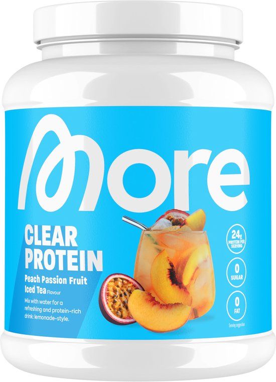MORE NUTRITION Clear Whey Isolate Proteine Poeder, Peach Passion Fruit Ice Tea, 600 g