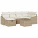 vidaXL Bankstel met kussen met opslag 7 pcs Beige en Crème poly rattan