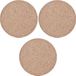 Zeller Kurken pannenonderzetters - 3x - rond - lichtbruin - D26 x H1 cm