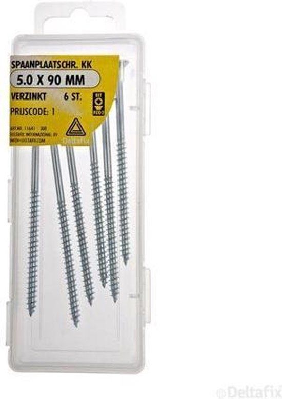 Deltafix Spaanplaatschroeven Platkop Pozidriv Verzinkt 5.0x90mm