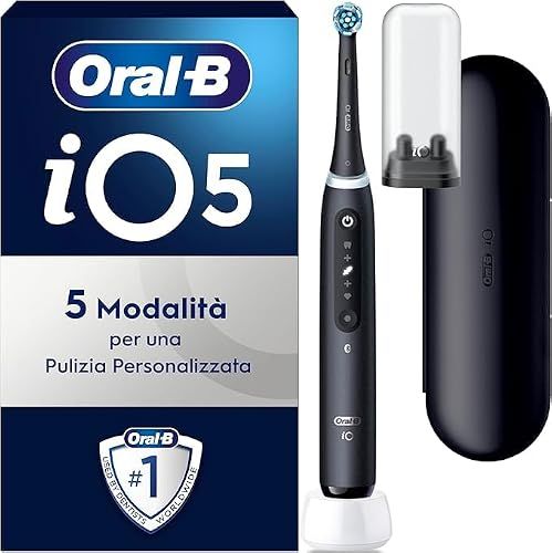 Oral-B Oplaadbare elektrische tandenborstel iO 5N zwart, 1 borstelkop, 1 reisetui, 1 tandenborstel