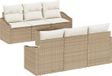 vidaXL Bankstel 7-zits Beige/Crème Polyrattan