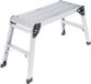 Aluminium ladder vouwbaar - Plateforme de travail/chevalet - 108x41x50 cm - Capacité de charge jusqu'à 150 kg - Tapis antidérapant - Verrou de sécurité - Argent