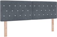 vidaXL LED Hoofdbord Donkergrijs 144 cm Fluweel