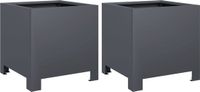 vidaXL Plantenbakken - 2 stuks - 30x30x30 cm - Staal - Antracietkleurig