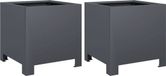 vidaXL Plantenbakken - 2 stuks - 30x30x30 cm - Staal - Antracietkleurig