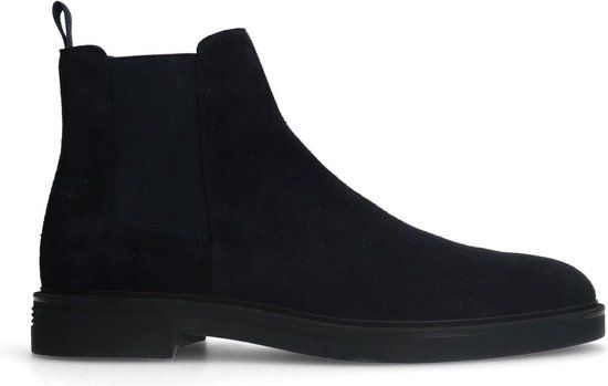 Manfield Heren Donkerblauwe Suède Chelsea Boots Maat 45
