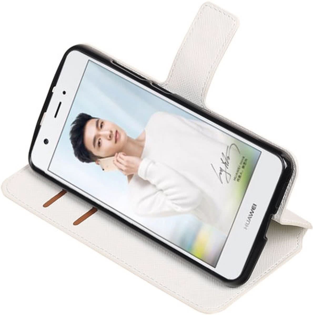 Best Cases .nl Wit Huawei Nova TPU wallet case booktype hoesje HM Book