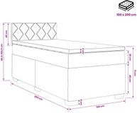 vidaXL Boxspringbed met matras en LED-verlichting, taupe kleur, 100 x 200 cm, stoffen bekleding