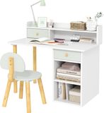 AIYAPLAY Kinderbureau met stoel - MDF - 85 x 48 x 73 cm - Groen