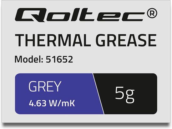 Qoltec Koelpasta 4,63 W/mK | 5g | Grijs