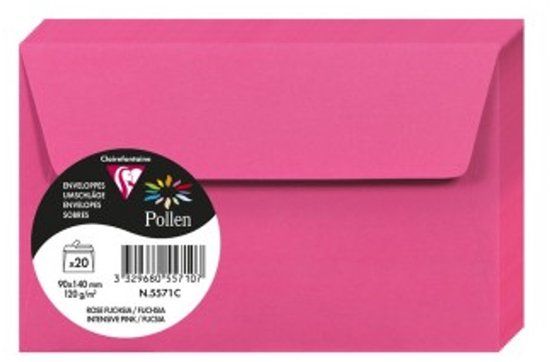 Clairefontaine Stuifmeel Enveloppen 90x140 mm Fuchsia