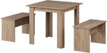 Vicco Sentio Eettafel set – 80 x 80 cm met 2 banken Sonoma