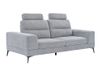 Vente-unique Canapé trois places en tissu texturé gris avec dossier coulissant UDALIO