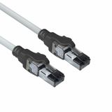 ACT Grijze 5 meter S/FTP CAT6A IDC 4PPoE / PoE++ 100W LSZH patchkabel snagless met RJ45 connectoren