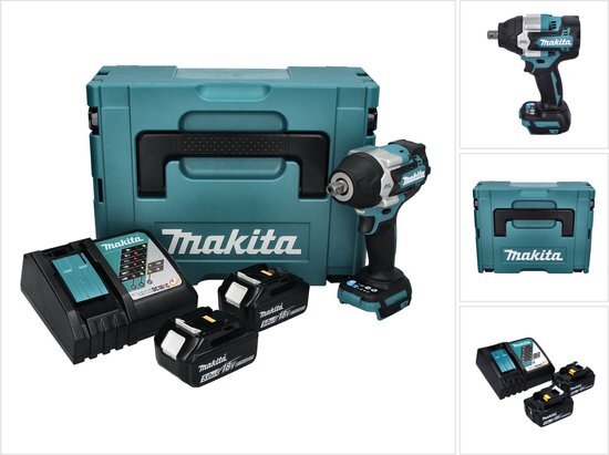 Makita DTW701RTJ 18V Li-Ion Accu slagmoersleutel set (2x 5.0Ah accu) in Mbox - 700 Nm - 1/2" pin - koolborstelloos