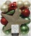 Decoris Kerstballen Set - 34-delig - Champagne/Rood/Groen - Kunststof