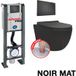 Coribi Pack Complet WC sans bride bati autoportant + cuvette noir mat