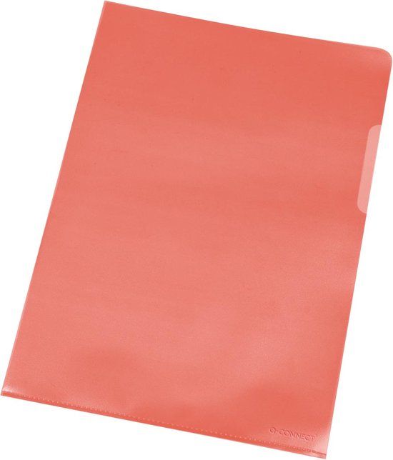 Q-CONNECT L-map rood 120 micron pak van 100 stuks