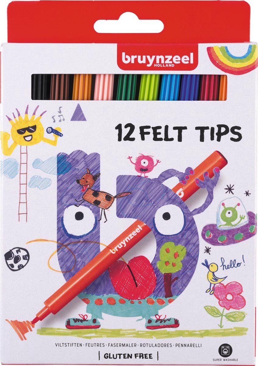 Bruynzeel Viltstiften - Etui met 12 stuks