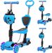 LifeGoods MultiRider - Kinderstep met Duwstang - 3 tot 8 Jaar - Hoogte Verstelbaar - Jongens/Meisjes - Lichtgevende LED Wielen - Blauw