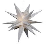 Sigro Falkensteiner 18 tips Advent Star voor binnen en buiten gebruik inclusief LED-verlichting en adapter, 80 cm, rood