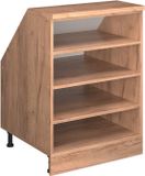 Vicco Rion Schuin dak kast – 60 x 81.8 cm met 4 compartimenten, kastromp 60 cm diepte Krachtige eik goud