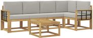 vidaXL - Buiten - bank - set - 6 - st - Wit - en - Lichtgrijs