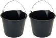 Merkloos Stevige zwarte huishoud emmer - 2x - 12 liter - met schenktuit