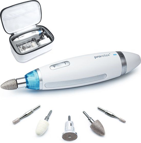 Prorelax Perfect Manicure- en pedicureset - wit - inclusief opbergtas & 5 accessoires