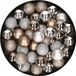 Merkloos / Sans marque Billiet - Vanlaere Kerstballen mix - Set van 40 stuks - Kunststof - Champagne en Zilver - 3 cm