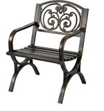 Merkloos Relaxdays Tuinstoel - extra breed - metaal - zwart-brons