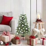 Prolenta Maison Exclusive Kerstboom met 150 LED-lampjes, inclusief voet, groen, 90 cm, gemaakt van PE