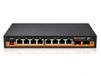 Elfcam® 10 GB glasvezel switch compatibel met Freebox Ultra en Orange Livebox 6, met 2 10G SFP+ poorten en 8 poorten 2,5 Gigabit Ethernet RJ45, plug & play onbeheerd