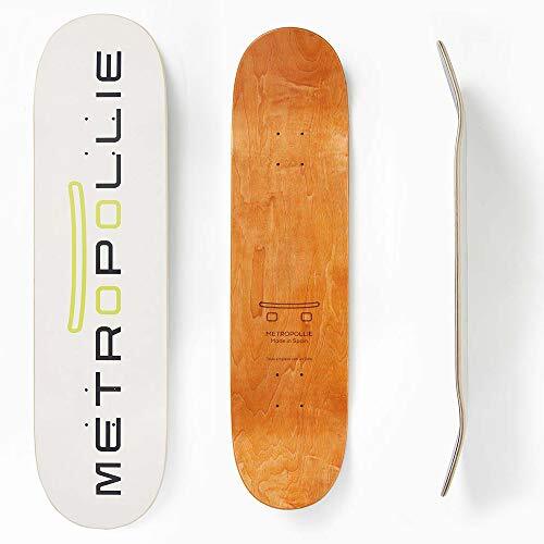 Metropollie Wit skateboard, skateboard voor kinderen, meisjes, jongeren, volwassenen, beginnersbord, 7-laags, 100% Canadees esdoornhout.