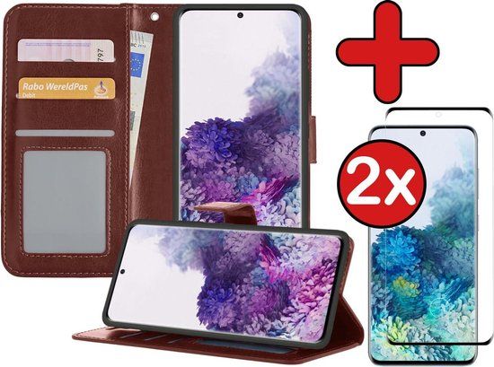 BTH Book Case for Samsung Galaxy S20 - Brown - Includes Screen Protector