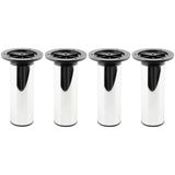 cyclingcolors 4 x meubelpoten, Ø 50 mm, hoogte 100 mm, van metaal, met verstelling, 25 mm, universeel, voor bank, kast, keuken, badkamer, glanzend chroom