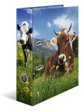 HERMA Ordner A4 koeien, 7 cm breed, ringmap met diermotief, kleurrijke ordner met opdruk aan de binnenkant voor jongens, meisjes en kinderen