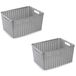 Plasticforte Opbergmand - 10x - Kastmand - rotan kunststof - zilver - 18 Liter - 29 x 39 x 20 cm