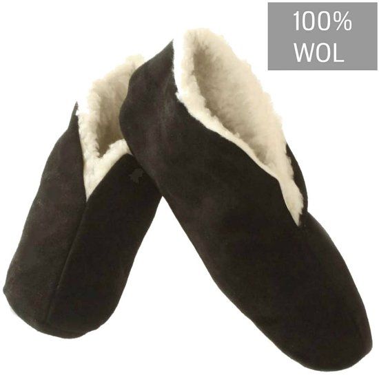 Bernardino Spaanse sloffen zwart 100% wollen voering 46