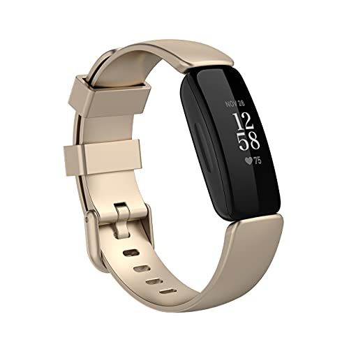 Qubix Sportbandje met gesp - Fitbit Inspire 2 & Ace 3 - Small - Champagne goud
