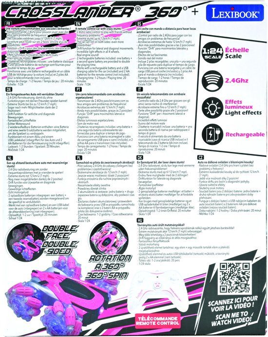 Lexibook Crosslander® 360+ Radiografisch bestuurbare auto Roze