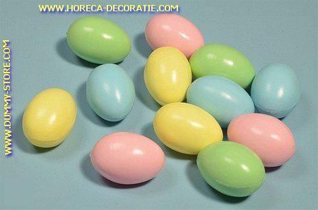 Horeca-decoratie.com Decoratie Eieren GEKLEURD assorti 12 stuks - 45x65 mm