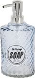 Item International Zeeppompje/dispenser - 17 cm - glas - blauw - 300 ml - navulbaar