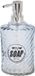 Item International Zeeppompje/dispenser - 17 cm - glas - blauw - 300 ml - navulbaar
